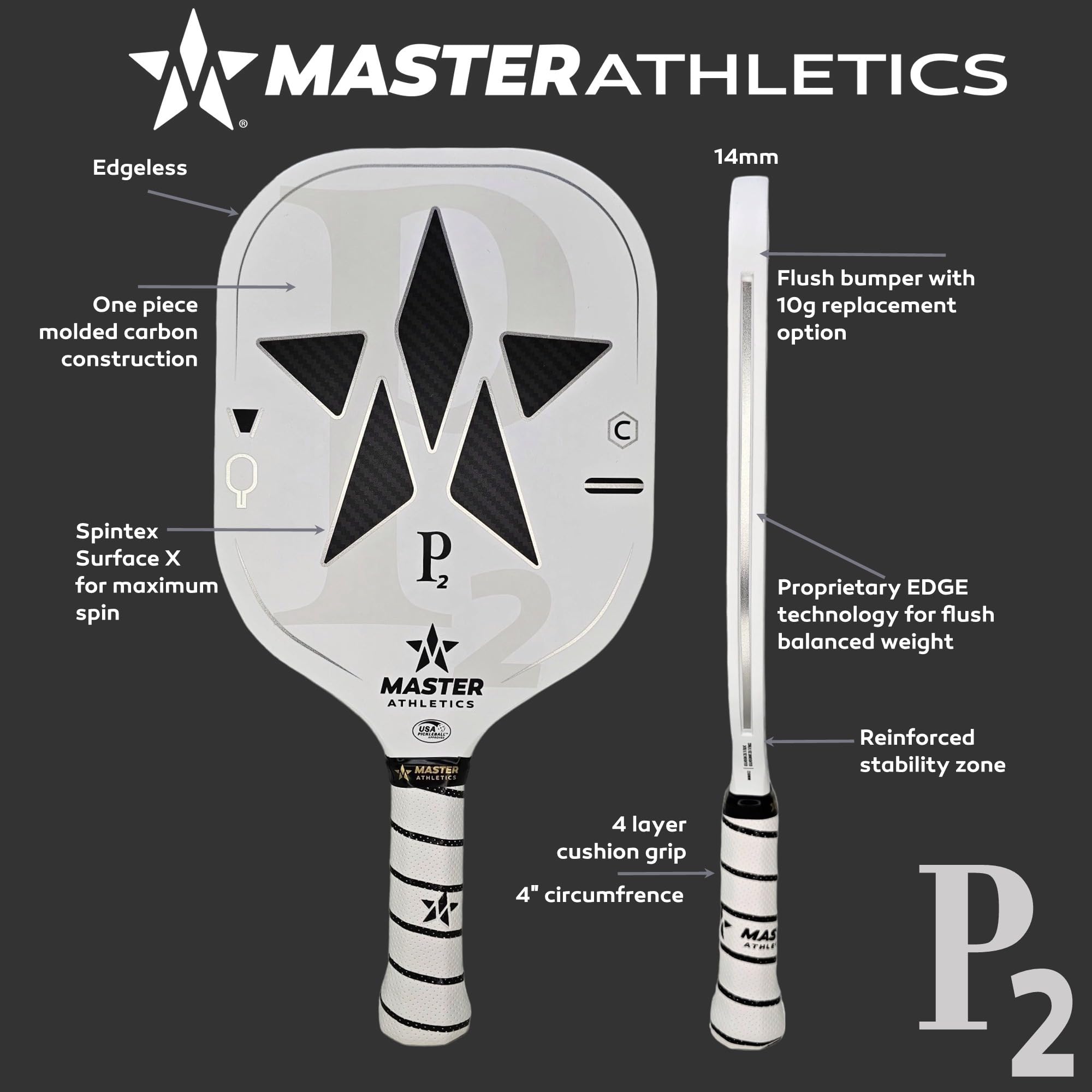 Amazon | Master Athletics P2 V2 ピックルボールパドル | Master